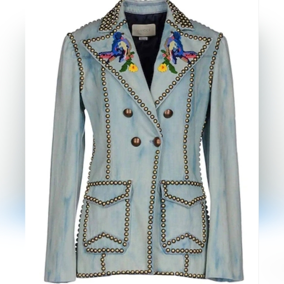 Gucci runway studded denim blazer - Picture 1 of 3